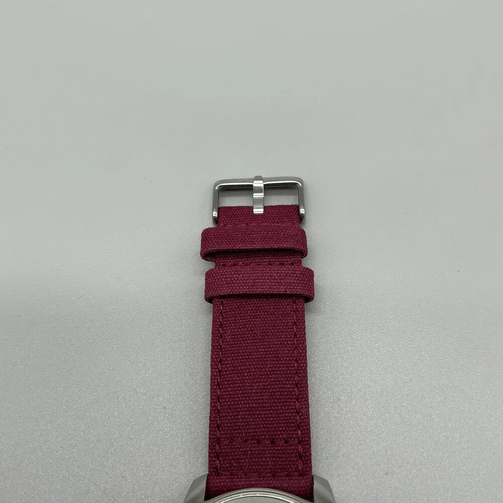 Deporte Limited Edition Mens Watch 41mm Black Dial Red Canvas New Battery